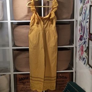 Madewell yellow gold ruffled jumpsuit